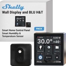 Wall Display Siyah + Blu H&t Siyah (Paket), Wlan Akıllı Ev Kontrol Paneli, Termostat, Entegre 5A Röle, Nötr Iletken Gerekli, Çevre Verileri, Kontrol Merkezi, Alexa ve Google Home