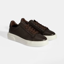 Desa Erkek Kahve Bağcıklı Deri Sneaker