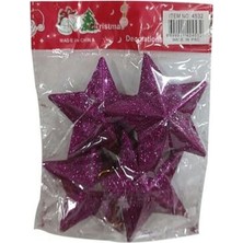 Ağaç Parti Süsü Yıldız 4 Lü Fuşya