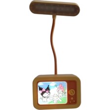 Kuromi Temalı Retro Tv Tasarımlı LED Masa Lambası. Hediyelik Eşya Sarı Renk