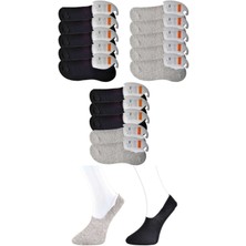 Siyah ve Gri Erkek Babet Çorap 15 Çift