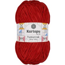 1 Adet Yumurcak Kadife El Örgü Ipi Kırmızı K126