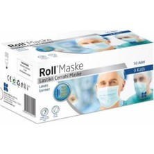 Roll Maske 3 Katlı Tekli Paketlenmiş Cerrahi Maske Telli 50'li