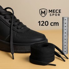 Mece Spor 120 cm Yassı Siyah Bağcık - Tüm Spor ve Günlük Ayakkabılarla Uyumlu