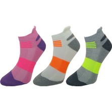 Kadın Renkli Spor Patik Çorap 3 Çift