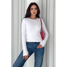 Kadın File Dokulu Uzun Kollu Bluz – Hafif & Cesur Stil