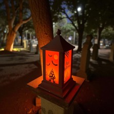 Cadılar Bayramı Dekoratif Lamba – Balkabağı ve Perili Köşk Desenli Fener