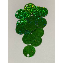 Öztürk Patik, Çanta, Supla, Etek, Yelek, Bluz, Abiye ve Makrame El Işleme Pulu 20mm. 25gr. Tahmini 150 Adet Civarı. Renk: Lazer Yeşil.