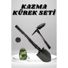 Kazma Kürek Seti Pusulalı Katlanır Portatif Kazma Kürek Seti Çok Fonksiyonlu Katlanabilir