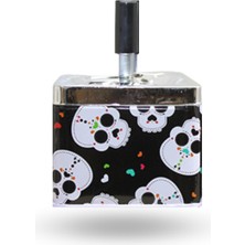 Büro Ev Ofis Dekoru Için 12X9CM Dumansız Basmalı Metalik Oval Küllük