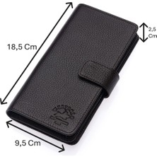 Westpolo Hakiki Deri Kağıt Para, Bol Kart ve Telefon Bölmeli Unisex Uzun Cüzdan - Kahverengi