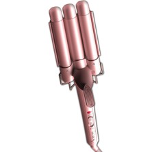 Pembe 25MM Dalga Saç Maşası, HRS-190 Wag ve Su Dalgası Teknolojisi