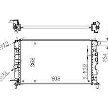 Orıs BOP101022 - Radyatör Vectra B Ac Klimasız Mek Brazing 608×358X26