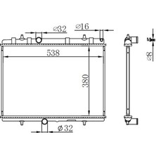 Orıs BPE050022 - Radyatör 307-407-C4-C5-BERLINGO-PARTNER1.6-1.8-2.0 Hdi Ac Klimasız Mek 380×552X26
