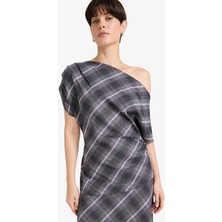 DeFacto Regular Fit Kayık Yaka Kareli Flanel Kısa Kollu Bluz G0862AX25AU