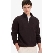 DeFacto Yarım Fermuarlı Polar Sweatshirt E8632AX25WN