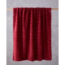 Romantic Hearts Jakarlı Wellsoft Tv Battaniye 120X160 cm Koyu Kırmızı