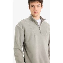 DeFacto Yarım Fermuarlı Polar Sweatshirt E8632AX25WN
