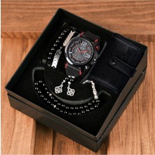 Su Geçirmez Erkek Kol Saati Kartlık Tesbih ve Bileklik Seti