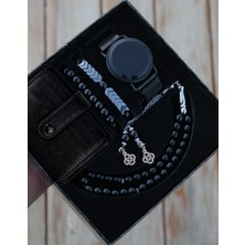 Dokunmatik Erkek Kol Saati Kartlık Tesbih ve Bileklik Seti