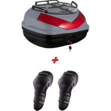 Wogen WG39 Sırt Dayamalı Premium Metal Bagajlı Çanta (Nardo Gri) + Karbon Dizlik Hediyeli