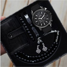 Su Geçirmez Erkek Kol Saati Kartlık Tesbih ve Bileklik Seti