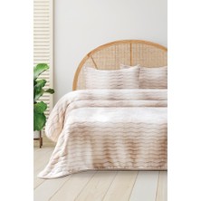 Dream Pelüş Çift Kişilik Yatak Örtüsü Bej