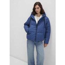 Mavi Su İtici Kapüşonlu Lacivert Şişme Mont 1110706-90368