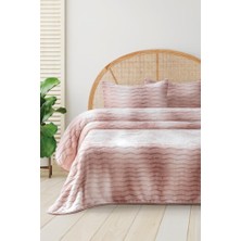 Dream Pelüş Çift Kişilik Yatak Örtüsü Pembe