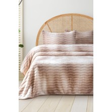 Dream Pelüş Çift Kişilik Yatak Örtüsü Cappucino