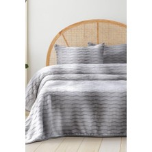 Dream Pelüş Çift Kişilik Yatak Örtüsü Gri