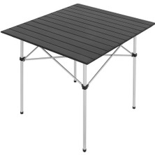 Yek Outdoor Portatif Alüminyum Katlanır Kare Kamp Masası 70X70X70 Siyah