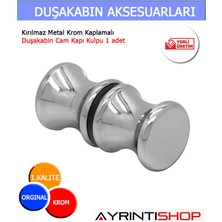 AYRINTISHOP Kırılmaz Metal Krom Kaplamalı Duşakabin Cam Kapı Kulpu