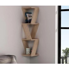 Köşe Duvar Rafı / Kitaplık Atlantik Çam 22X22X85 Modern Minimalist Köşe Duvar Rafı