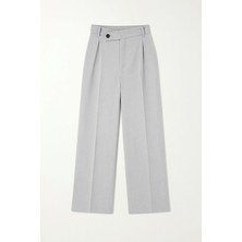 4759 Kadın Çapraz Bel Dökümlü Bol Paça Palazzo Pantolon Gri