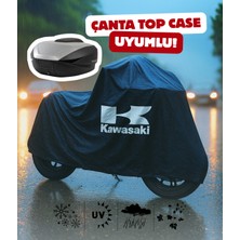Kawasaki Versys 1000 S Motor Branda Siyah Su Geçirmez Topcase Çanta Uyumlu Logolu Motosiklet Brandası