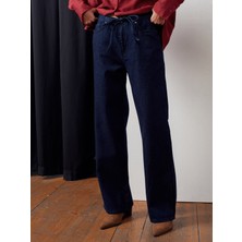 72058 Beli Lastikli Denim Pantolon-Lacivert