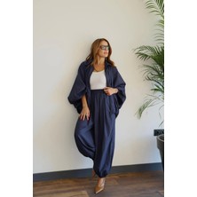 Lacivert Yarasa Kol Ceket Pantolon Takım