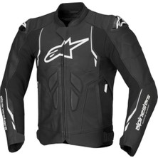 Alpinestars Dusk Korumalı Deri Motosiklet Montu Siyah  Beyaz