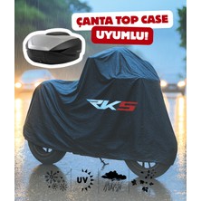 Rks Sniper 50 Pro Motor Branda Siyah Su Geçirmez Topcase Çanta Uyumlu Logolu Motosiklet Brandası