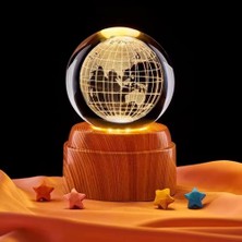 Gezegen Dünya Tasarımlı USB&039LI Dönen Cam Küre
