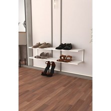 Duvar Montajlı Metal Ayakkabılık Modern Ayakkabı Düzenleyici Antre & Hol Toparlayıcı 22X70X20 cm