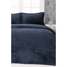 Merinos Modern Line Çift Kişilik Battaniye Seti Lacivert