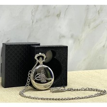 Özel Kutulu Osmanlı Tuğralı Gümüş Köstekli Saat ALK4663