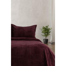 Merinos Modern Line Çift Kişilik Battaniye Seti Bordo