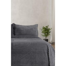 Merinos Modern Line Tek Kişilik Battaniye Seti Antrasit
