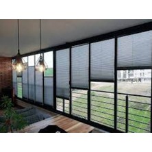 Cam Balkon Perdesi Plise Perde  Beyaz Istediğiniz Ölçüde