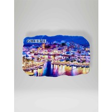 Greece ( Yunanistan ) Temalı Çatlatma Polyester Magnet Buzdolabı Süsü