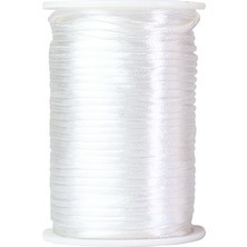 Floş Ip - Takı Ipi - Sıçan Kuyruğu Ip - Bileklik Ipi 3 mm Kirli Beyaz