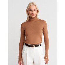 Balıkçı Yaka Kolu Droplu Kazak-Dark Emerald Green